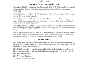 Quyết định 284/QĐ-UBND 2021 Danh mục dịch vụ công dùng ngân sách lĩnh vực thông tin Tuyên Quang