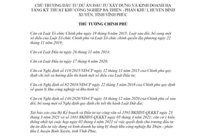 Quyết định 547/QĐ-TTg 2021 đầu tư xây dựng khu công nghiệp Bá Thiện phân khu I Vĩnh Phúc