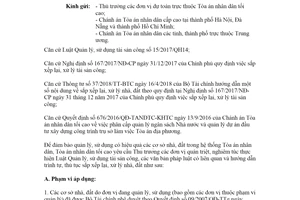 Công văn 83/TANDTC-KHTC 2021 hướng dẫn thủ tục sắp xếp lại nhà đất trong hệ thống tòa án nhân dân