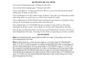 Quyết định 757/QĐ-BTC 2021 Điều lệ tổ chức của Sở Giao dịch Chứng khoán Việt Nam