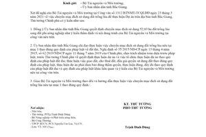 Công văn 449/TTg-NN 2021 chuyển mục đích sử dụng đất trồng lúa để thực hiện Dự án Bắc Giang