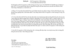 Công văn 450/TTg-NN 2021 chuyển mục đích sử dụng đất trồng lúa để thực hiện Dự án tỉnh Hà Nam