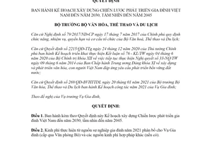 Quyết định 1163/QĐ-BVHTTDL 2021 xây dựng Chiến lược phát triển gia đình Việt Nam đến 2030