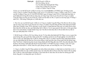 Công văn 423/TTg-CN 2021 Dự án nâng cấp Cảng Tiên Sa giai đoạn II Công ty cổ phần Cảng Đà Nẵng