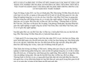 Thông báo 76/TB-VPCP 2021 kết luận cấp bằng tốt nghiệp trung học cho học viên Học viện Múa Việt Nam