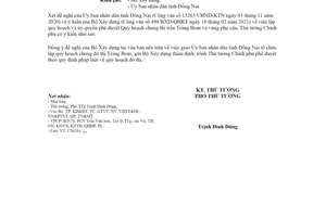 Công văn 402/TTg-CN 2021 lập và thẩm định Quy hoạch chung đô thị Trảng Bom