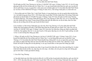 Công văn 415/TTg-CN 2021 triển khai quy hoạch đấu nối Dự án điện mặt trời Thiên Tân 2 Ninh Thuận