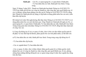 Công văn 565/TTCP-KHTH 2021 thực hiện Thông tư 02/2021/TT-TTCP