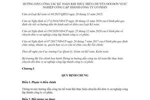 Thông tư 26/2021/TT-BTC hướng dẫn công tác kế toán khi chuyển đổi thành công ty cổ phần