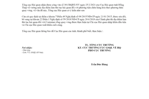 Công văn 1620/TCHQ-GSQL 2021 giải đáp vướng mắc địa điểm làm thủ tục hải quan