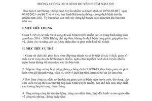 Kế hoạch 108/KH-UBND 2021 triển khai phòng chống dịch bệnh truyền nhiễm tỉnh Hà Tĩnh