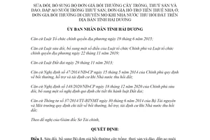 Quyết định 14/2021/QĐ-UBND sửa đổi Bộ đơn giá bồi thường cây trồng khi thu hồi đất Hải Dương