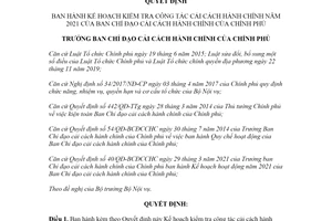 Quyết định 46/QĐ-BCĐCCHC 2021 Kế hoạch kiểm tra công tác cải cách hành chính