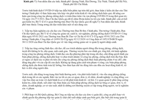 Công văn 2830/CV-BCĐ 2021 triển khai tăng cường công tác phòng chống dịch COVID 19