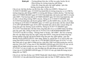 Công văn 1146/SGDĐT-QLT 2021 hướng dẫn tuyển sinh vào lớp 10 trung học phổ thông Hà Nội