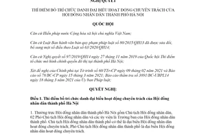 Nghị quyết 160/2021/QH14 bố trí đại biểu hoạt động chuyên trách của Hội đồng nhân dân Hà Nội