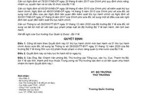 Quyết định 1907/QĐ-BYT 2021 công bố thủ tục hành chính lĩnh vực mỹ phẩm thuộc quản lý của Bộ Y tế