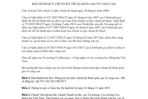 Thông tư 09/2021/TT-BGTVT Quy chuẩn kỹ thuật quốc gia về cảng cạn