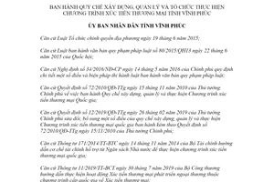 Quyết định 10/2021/QĐ-UBND xây dựng tổ chức thực hiện Chương trình Xúc tiến thương mại Vĩnh Phúc
