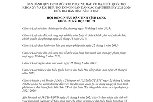 Nghị quyết 01/2021/NQ-HĐND mức chi phục vụ bầu cử đại biểu Quốc hội khóa XV tỉnh Vĩnh Long