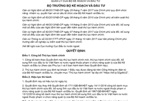 Quyết định 426/QĐ-BKHĐT 2021 công bố thủ tục hành chính lĩnh vực đầu tư từ Việt Nam ra nước ngoài