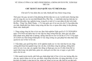 Công điện 01/CĐ-UBQGVTE 2021 tăng cường biện pháp phòng chống đuối nước xâm hại trẻ em