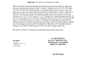 Công văn 3854/BTC-KHTC 2021 công khai tình hình thực hiện dự toán ngân sách quý I