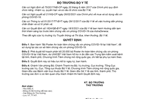 Quyết định 1980/QĐ-BYT 2021 Bộ Poster An toàn tiêm chủng vắc xin COVID19 tại Việt Nam
