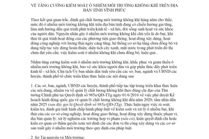 Chỉ thị 03/CT-UBND 2021 kiểm soát ô nhiễm môi trường không khí tỉnh Vĩnh Phúc