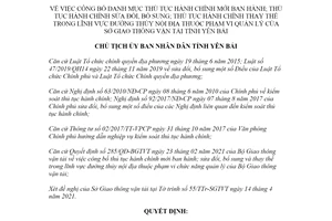 Quyết định 690/QĐ-UBND 2021 công bố thủ tục hành chính đường thủy nội địa Sở Giao thông Yên Bái