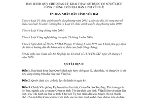 Quyết định 667/QĐ-UBND 2021 Quy chế quản lý khai thác Cơ sở dữ liệu công chứng tỉnh Yên Bái