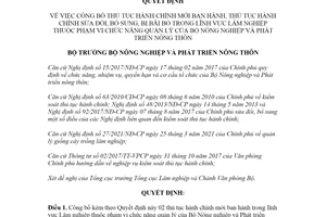 Quyết định 1766/QĐ-BNN-TCLN 2021 công bố thủ tục hành chính lĩnh vực Lâm nghiệp