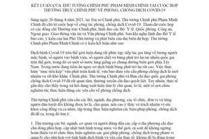 Thông báo 81/TB-VPCP 2021 kết luận cuộc họp Chính phủ phòng chống dịch Covid19