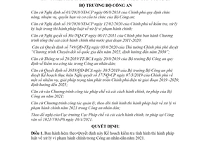 Quyết định 2627/QĐ-BCA-V03 2021 tình hình thi hành pháp luật về xử lý vi phạm hành chính