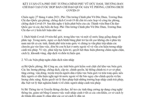 Thông báo 82/TB-VPCP 2021 kết luận cuộc họp phòng chống dịch Covid19