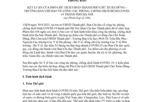 Thông báo 261/TB-VP 2021 kết luận của Phó Chủ tịch về phòng chống dịch bệnh COVID 19 Hà Nội