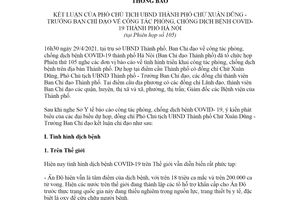 Thông báo 259/TB-VP 2021 kết luận về công tác phòng chống dịch bệnh COVID 19 Hà Nội