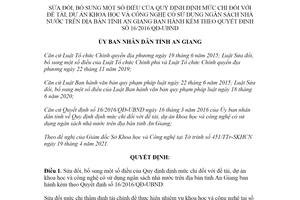 Quyết định 22/2021/QĐ-UBND sửa đổi Quyết định 16/2016/QĐ-UBND tỉnh An Giang