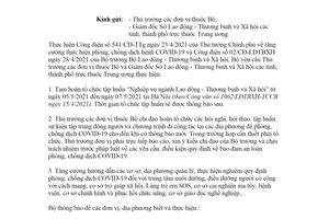 Công văn 1231/LĐTBXH-VP 2021 hoãn tổ chức các hoạt động để phòng chống dịch Covid 19