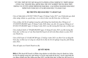 Quyết định 1465/QĐ-BGDĐT 2021 thanh tra kiểm tra thi tốt nghiệp trung học phổ thông