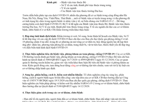 Công văn 3775/BYT-KCB 2021 phòng chống dịch COVID19 trong cơ sở khám bệnh chữa bệnh