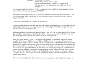 Công văn 1415/UBND-VX 2021 tạm ngưng các hoạt động dạy học Thành phố Hồ Chí Minh