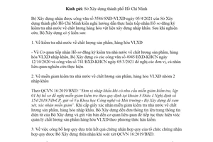 Công văn 1466/BXD-KHCN 2021 kiểm tra nhà nước về chất lượng hàng hóa vật liệu xây dựng nhập khẩu