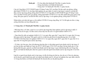 Công văn 2505/SYT-NVY 2021 quản lý sau khi kết thúc cách ly tập trung Sở Y tế Hồ Chí Minh