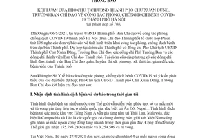 Thông báo 270/TB-VP 2021 kết luận về công tác phòng chống dịch bệnh COVID19 thành phố Hà Nội
