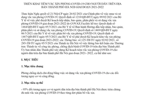 Kế hoạch 118/KH-UBND 2021 triển khai tiêm vắc xin phòng COVID19 cho người dân Hà Nội