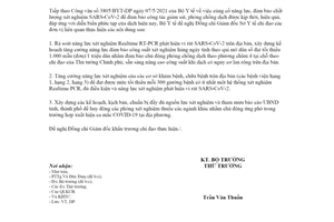 Công văn 3842/BYT-DP 2021 công tác tăng cường năng lực xét nghiệm SARS CoV 2