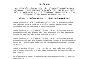 Quyết định 185/QĐ-PCTT-ƯPKP 2021 tiêu chí chấm điểm Văn phòng Ban Chỉ huy phòng chống thiên tai