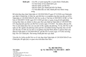 Công văn 2057/BNV-TCBC 2021 thực hiện Nghị định 120/2020/NĐ-CP