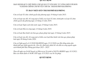 Quyết định 11/2021/QĐ-UBND phân cấp quản lý vốn đầu tư công với đơn vị hành chính Hải Phòng